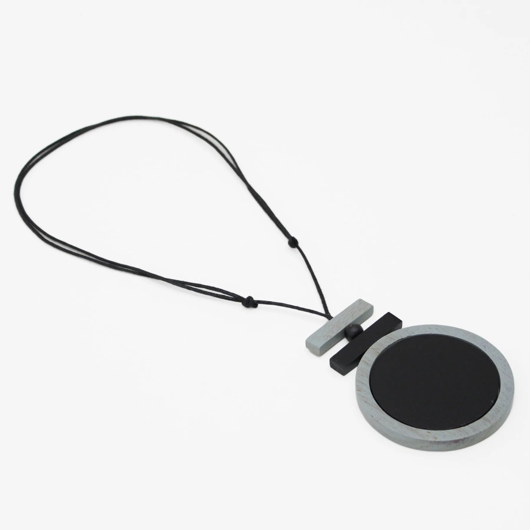 Sylca DW22N07BK Black and Grey Harley Pendant Necklace