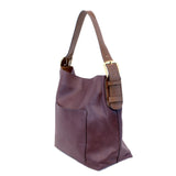 Joy Susan L8008-18 EGGPLANT Hobo Handbag With Coffee Handle