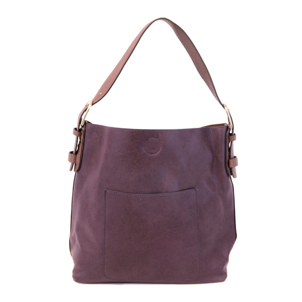 Joy Susan L8008-18 EGGPLANT Hobo Handbag With Coffee Handle