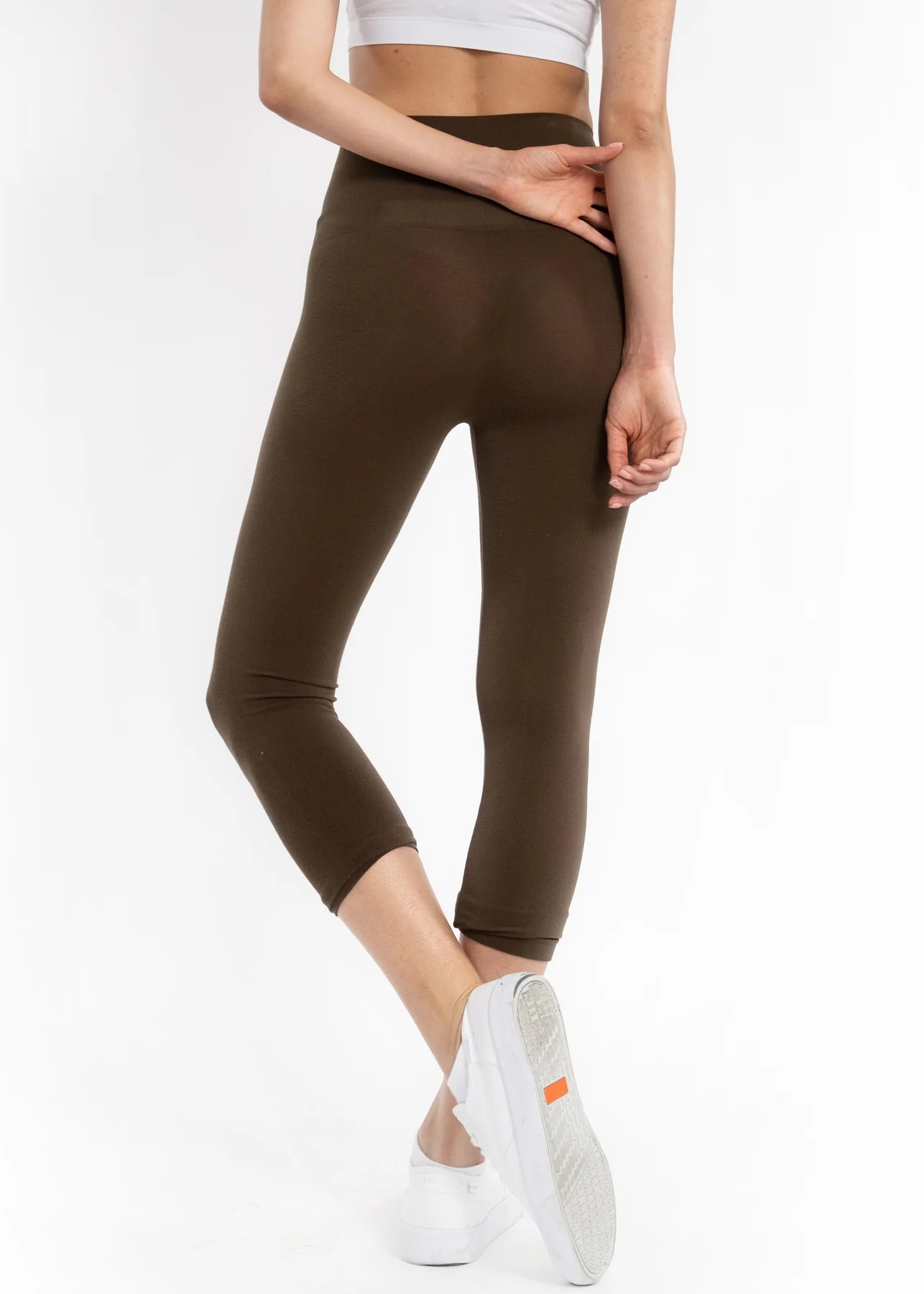 Elietian ET2004OLV OLIVE Crop Regular Fit One Size Legging